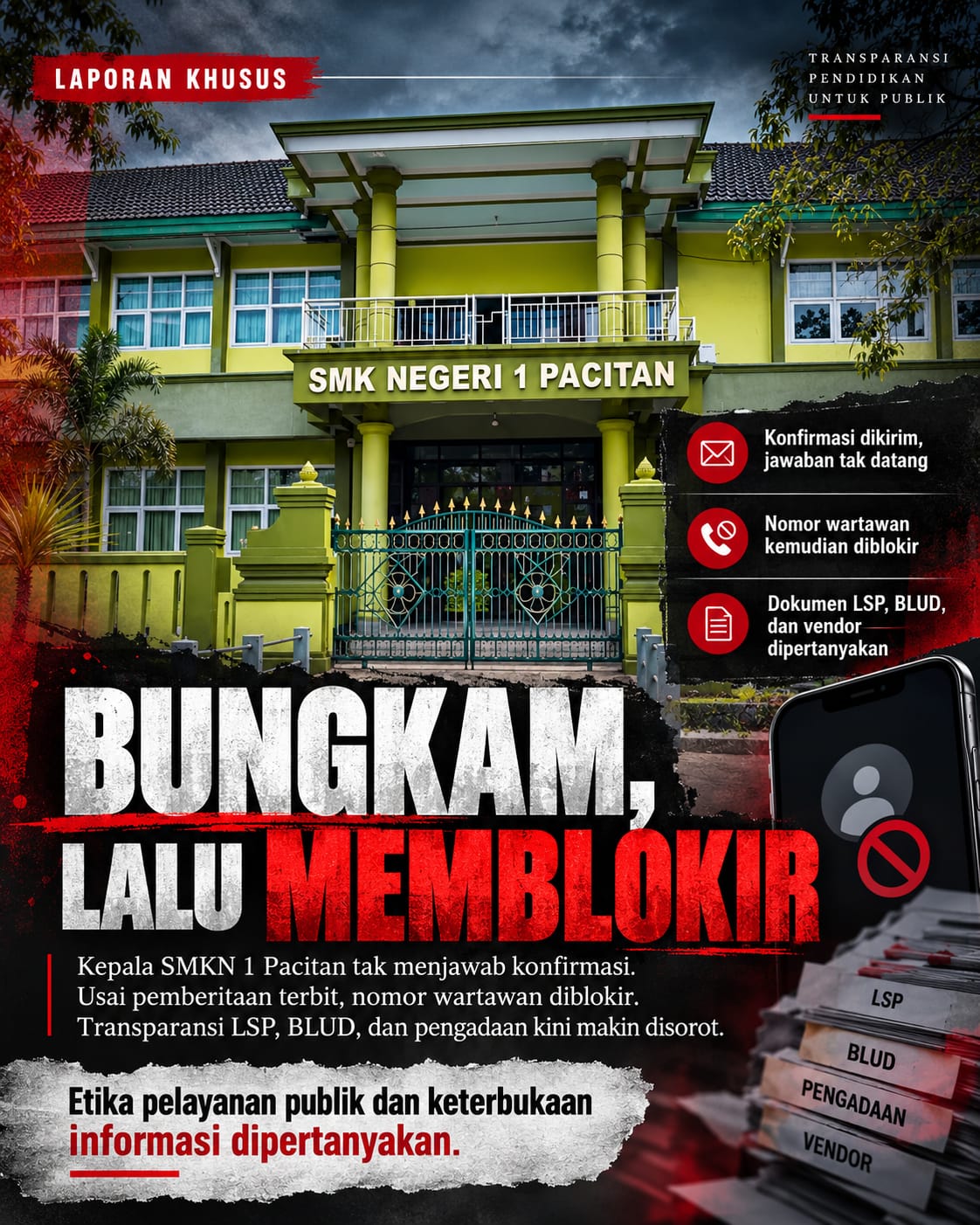 Usai Pemberitaan Terbit, Joko Supriyadi Blokir Nomor Wartawan