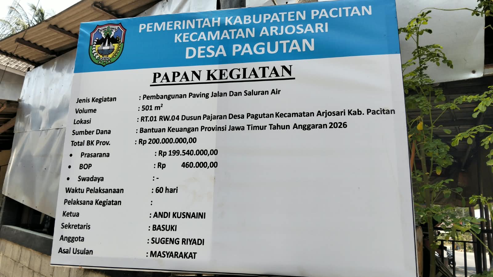 Bantuan Keuangan Provinsi Rp 200 Juta untuk Paving dan Saluran Air di Desa Pagutan Mulai Dikerjakan Naskah berita revisi