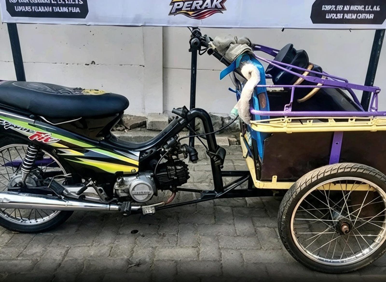 Komplotan EP Kembali Beraksi Besi Pembatas Trotoar di Kembang Jepun Diembat